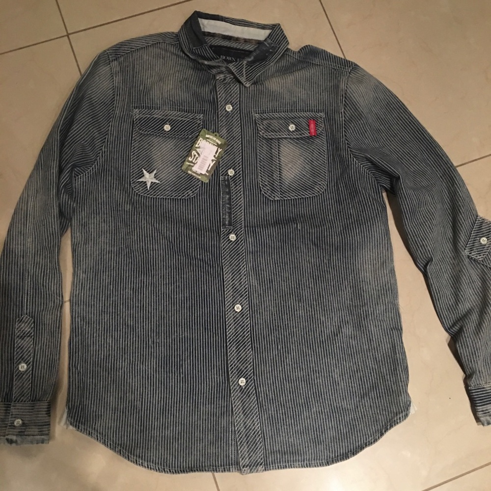 Born fly denim shirt size Xl